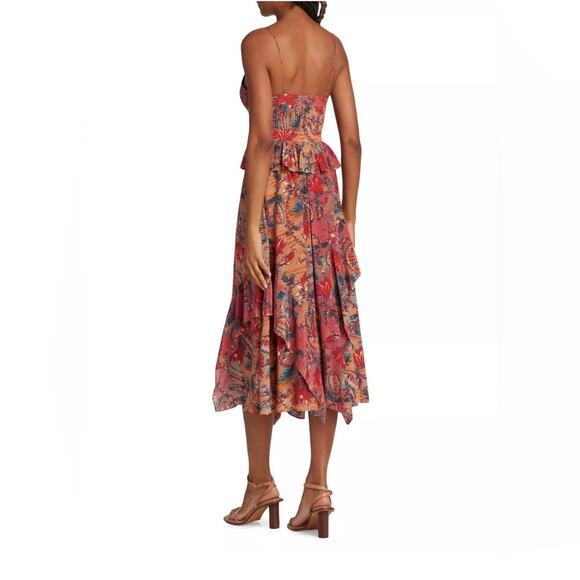 ULLA JOHNSON Renata Paisley ruffle midi dress - Picture 5 of 12